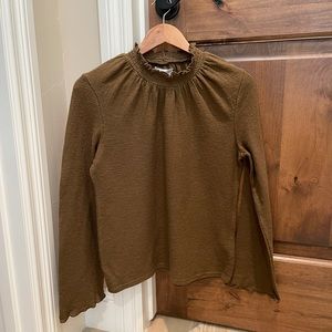 Madewell Texture & Thread Smocked neck Top Sz M